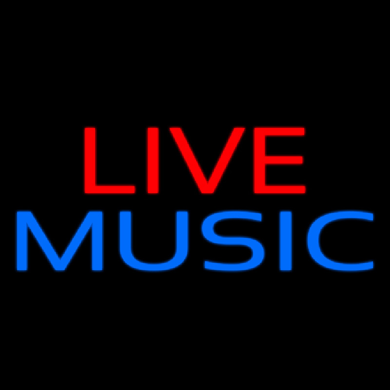 Red Live Blue Music Block 2 Neon Sign