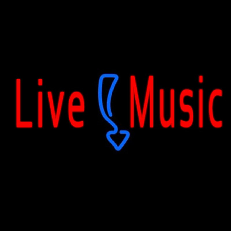Red Live Music Neon Sign