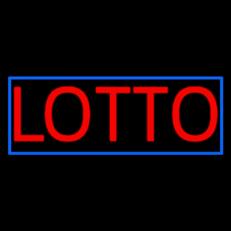 Red Lotto Blue Border Neon Sign
