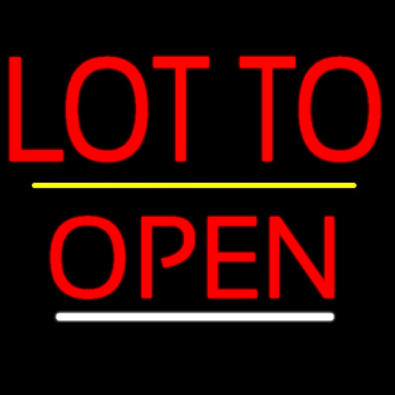 Red Lotto Yellow Line Open Neon Sign
