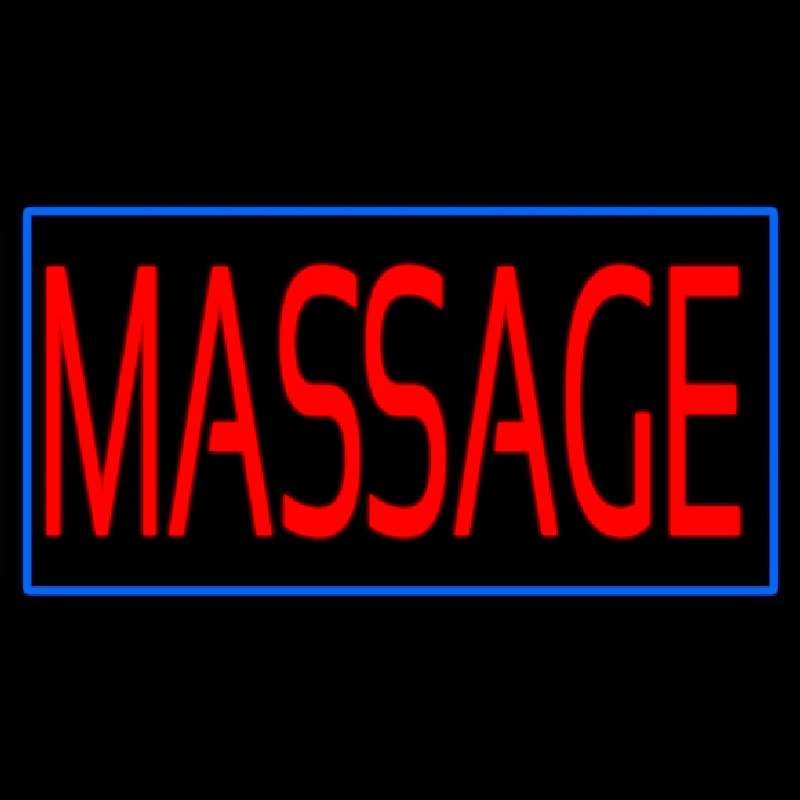 Red Massage Blue Border Neon Sign