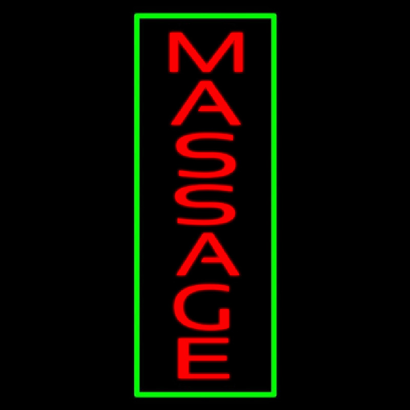 Red Massage Green Border Neon Sign
