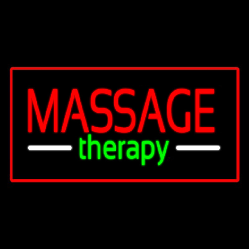 Red Massage Therapy Red Border Neon Sign