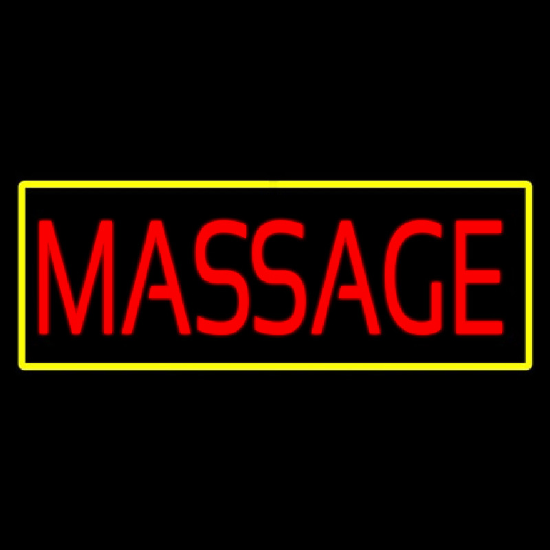 Red Massage Yellow Border Neon Sign
