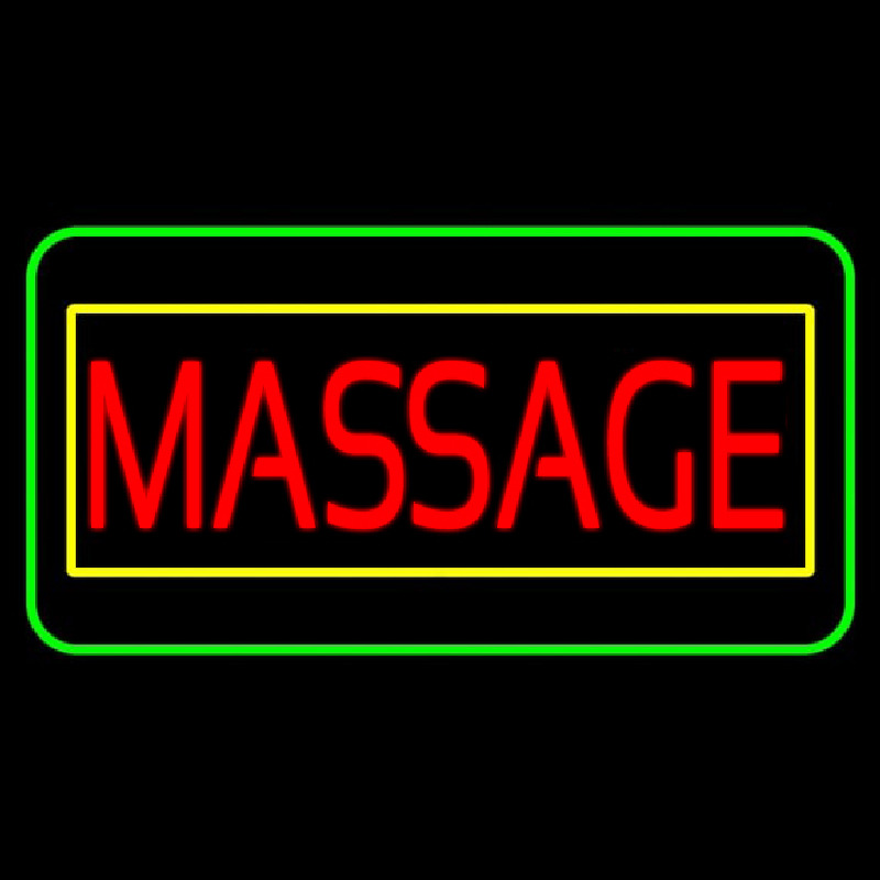 Red Massage Yellow Green Border Neon Sign