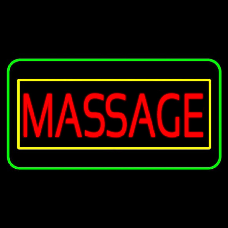 Red Massage Yellow Green Border Neon Sign