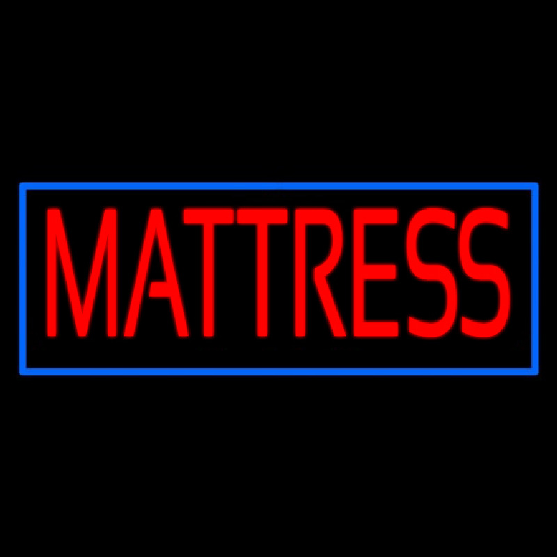 Red Mattress With Blue Border Neon Sign