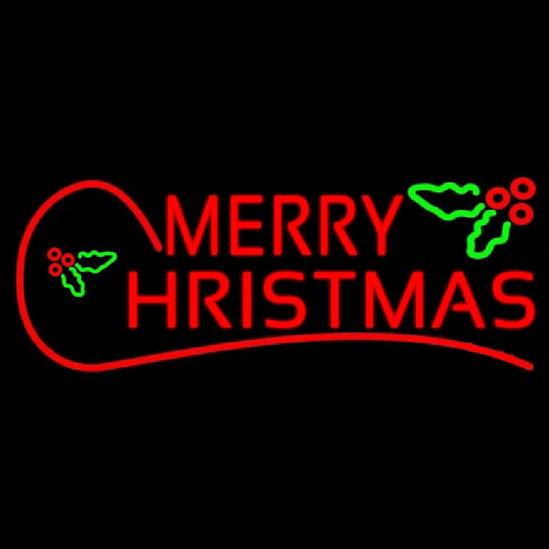 Red Merry Christmas Block Neon Sign