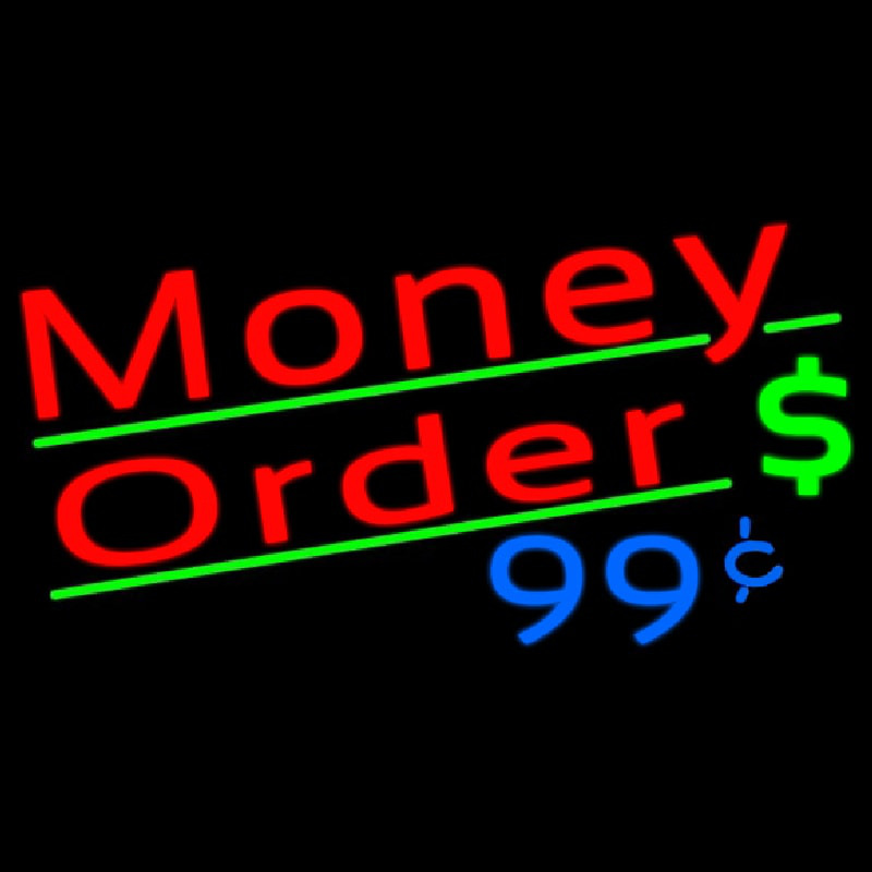 Red Money Order Dollar Logo Neon Sign