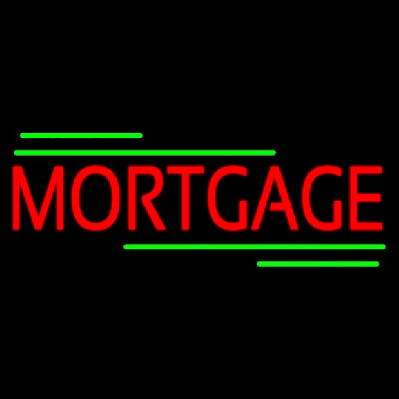 Red Mortgage Green Lines Neon Sign