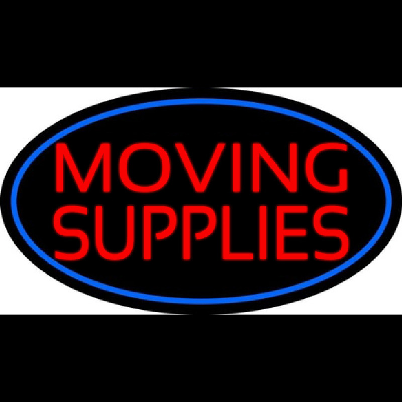 Red Moving Supplie Oval Neon Sign