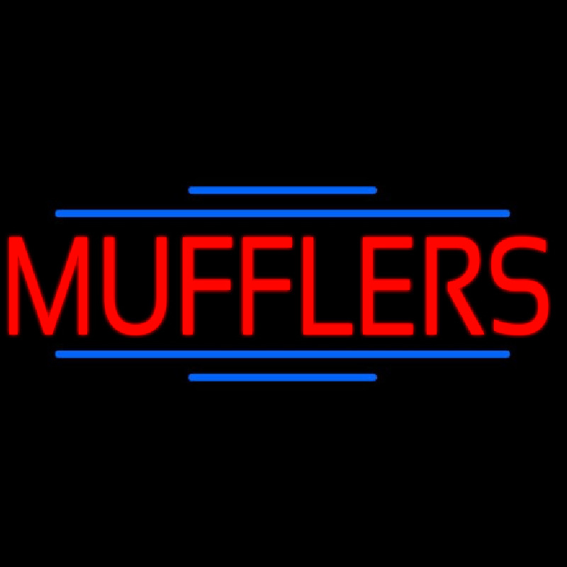 Red Mufflers Blue Double Lines Neon Sign