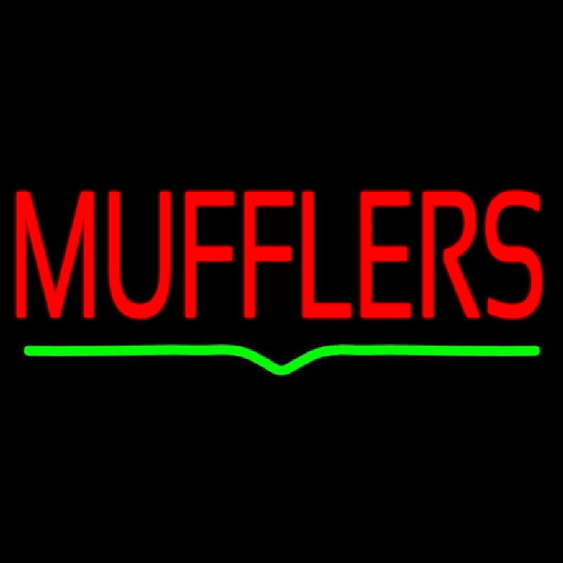 Red Mufflers Green Line Neon Sign
