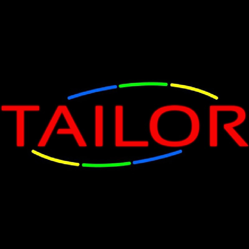 Red Multi Colored Tailor Neon Sign