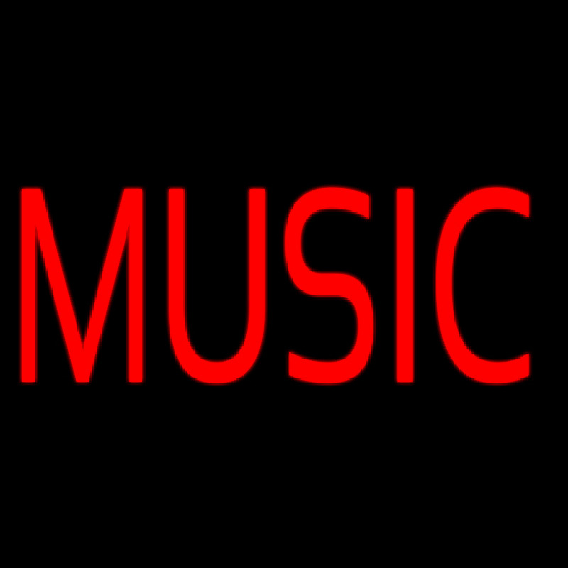 Red Music Block Neon Sign