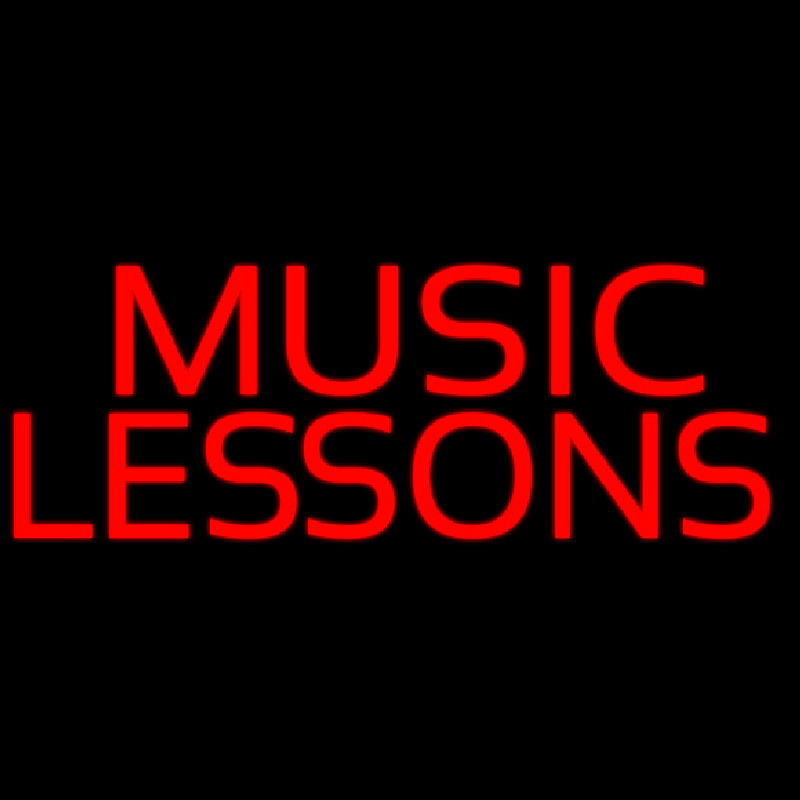 Red Music Lessons Neon Sign