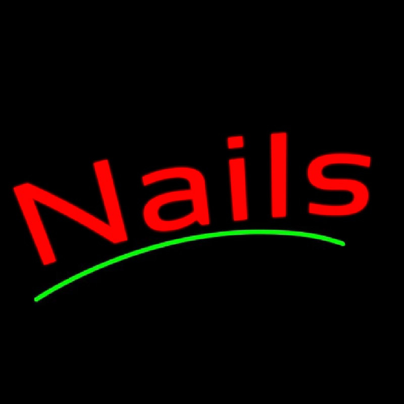 Red Nails Green Lines Neon Sign