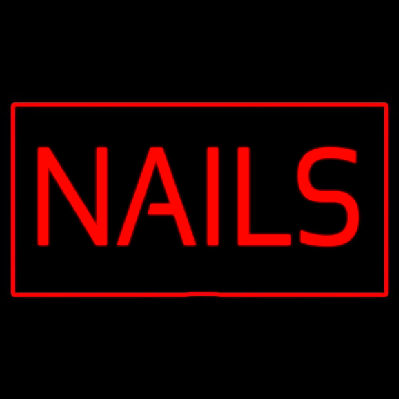 Red Nails With Red Border Neon Sign