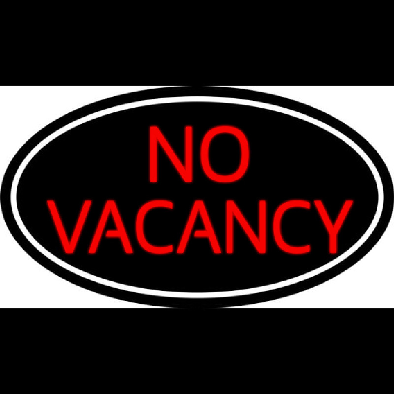 Red No Vacancy With White Border Neon Sign