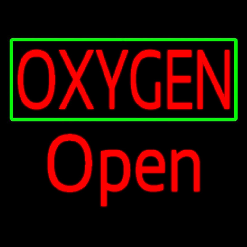 Red O ygen Green Open Neon Sign