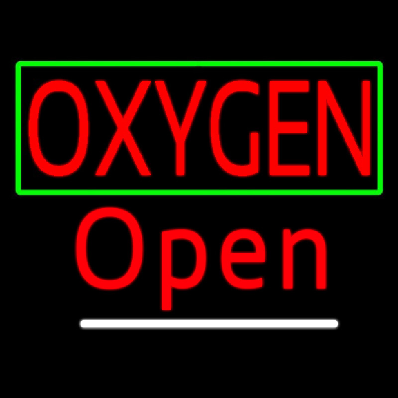 Red O ygen Open Neon Sign