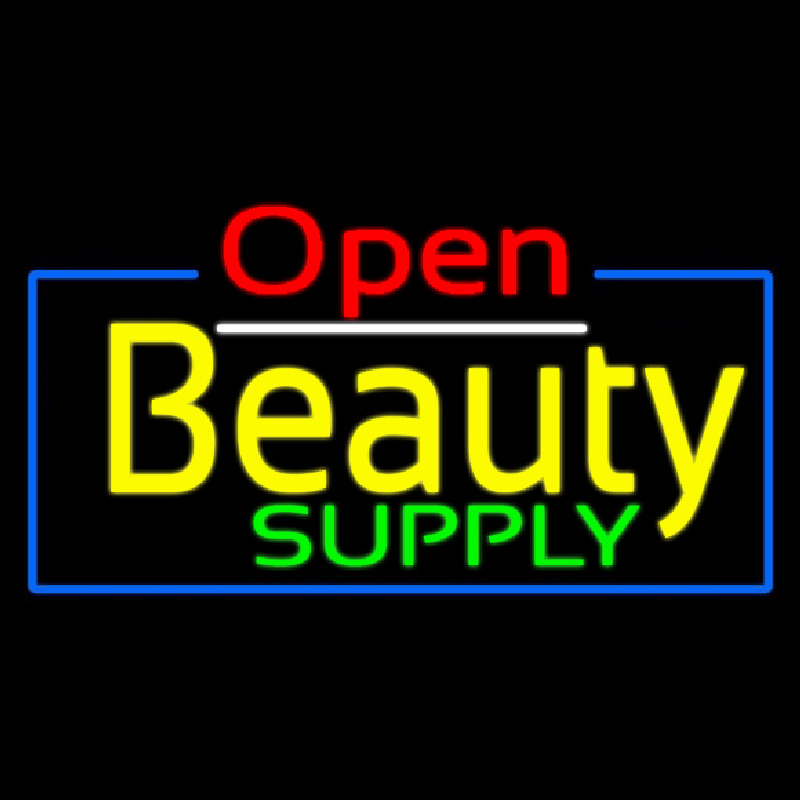 Red Open Beauty Supply Neon Sign