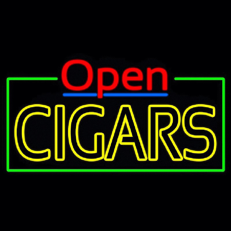 Red Open Double Stroke Cigars Neon Sign