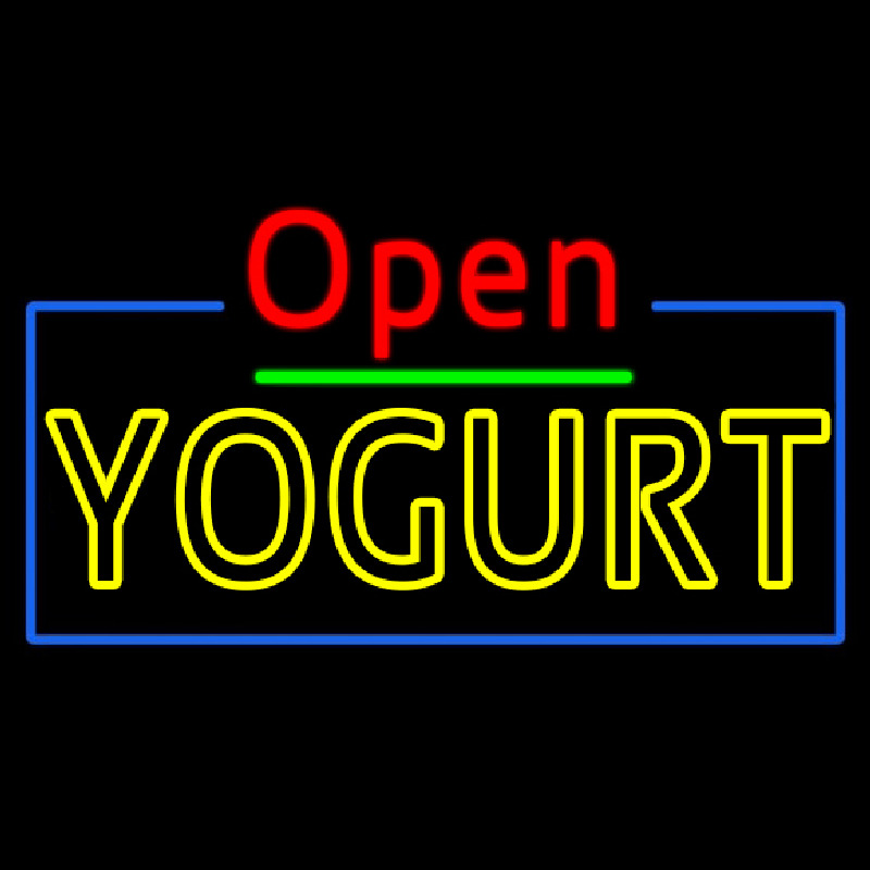 Red Open Double Stroke Yogurt Neon Sign