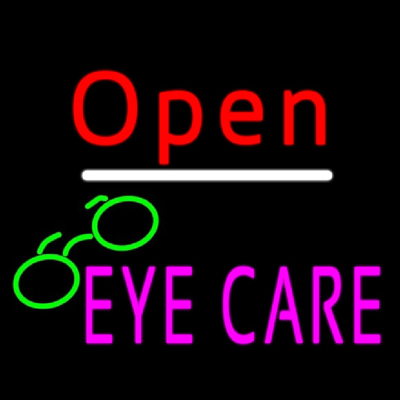 Red Open Pink Eye Care Logo Neon Sign