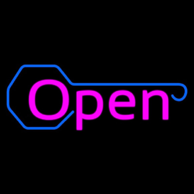 Red Open With Key Logo Neon Sign