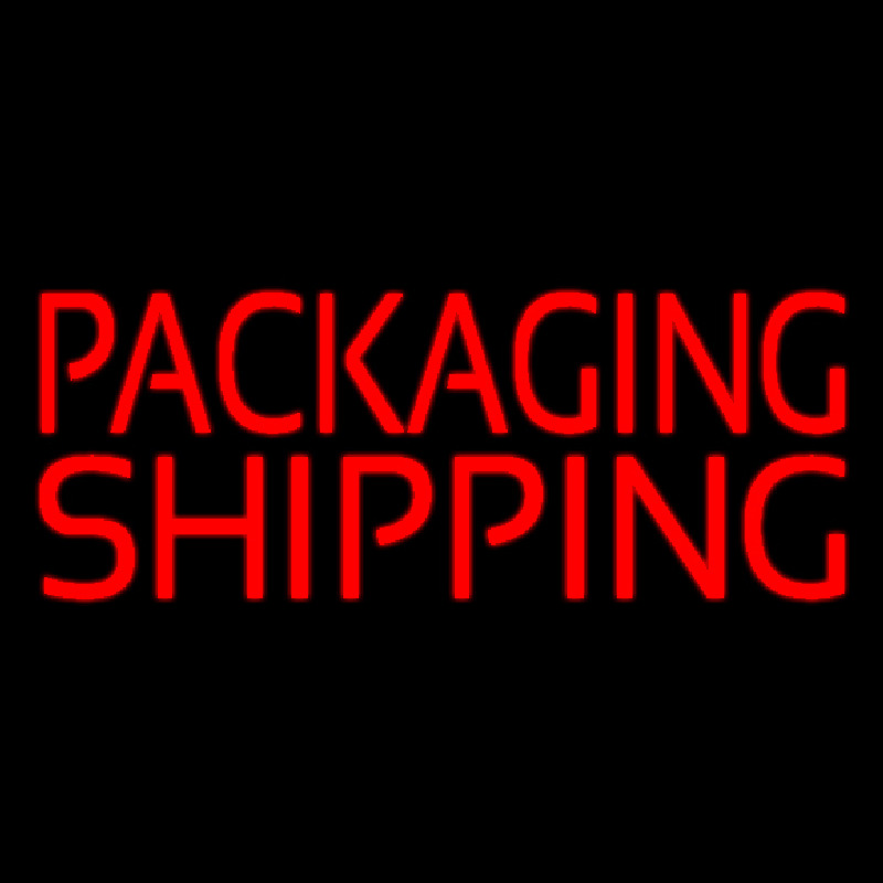 Red Packaging Shipping Block Neon Sign