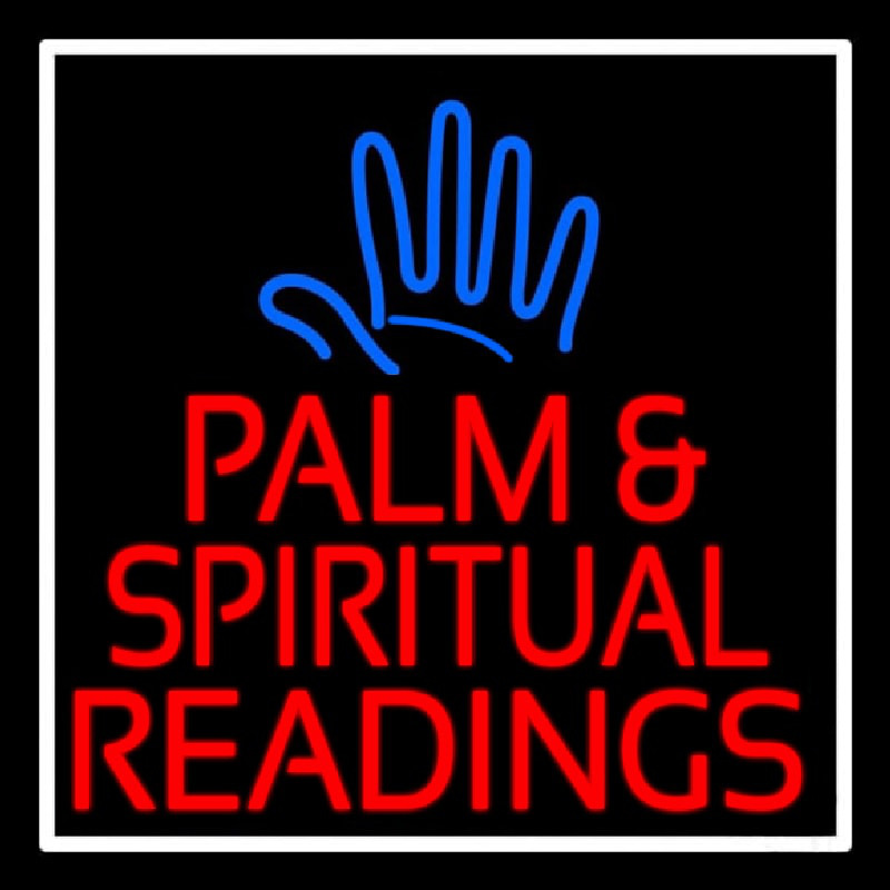 Red Palm And Spiritual Readings Neon Sign