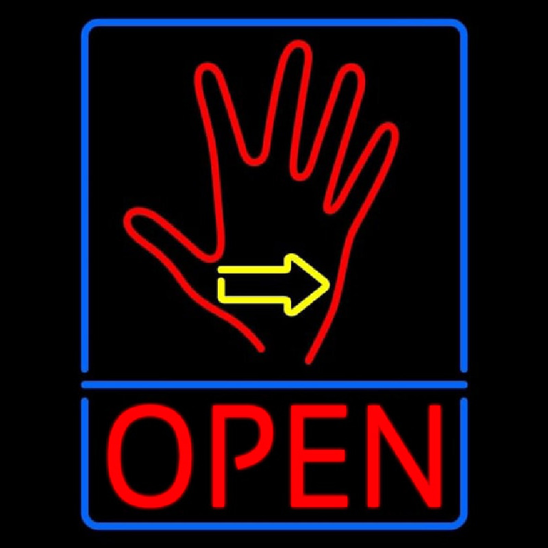 Red Palm Open Neon Sign