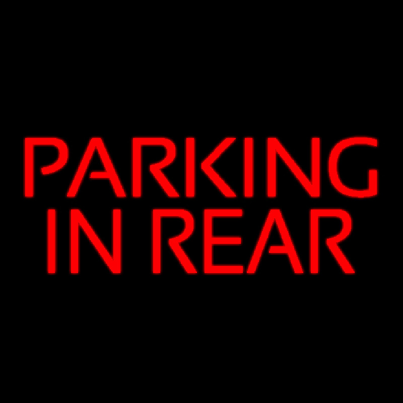 Red Parking In Rear Neon Sign