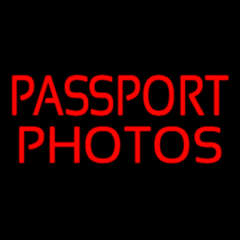 Red Passport Photos Neon Sign