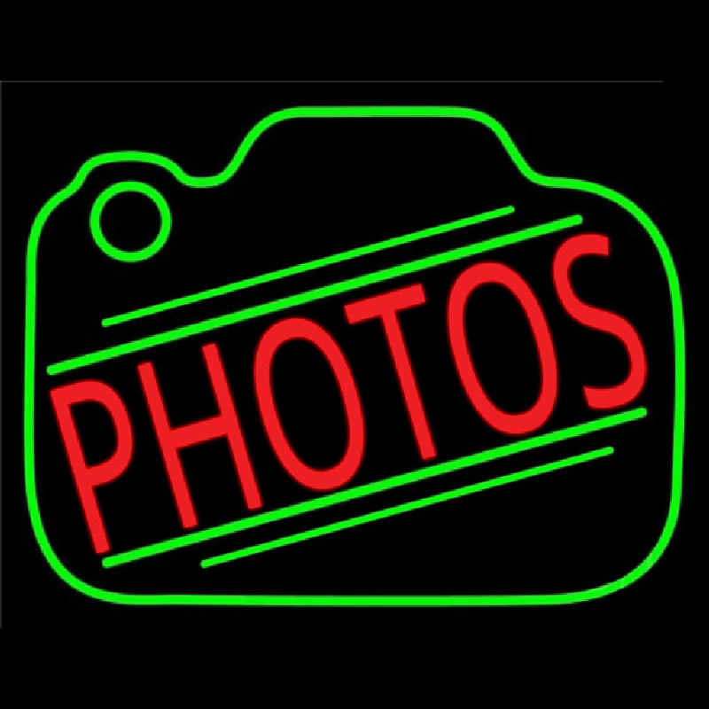 Red Photos Camera Neon Sign