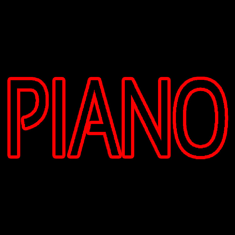 Red Piano Block Neon Sign