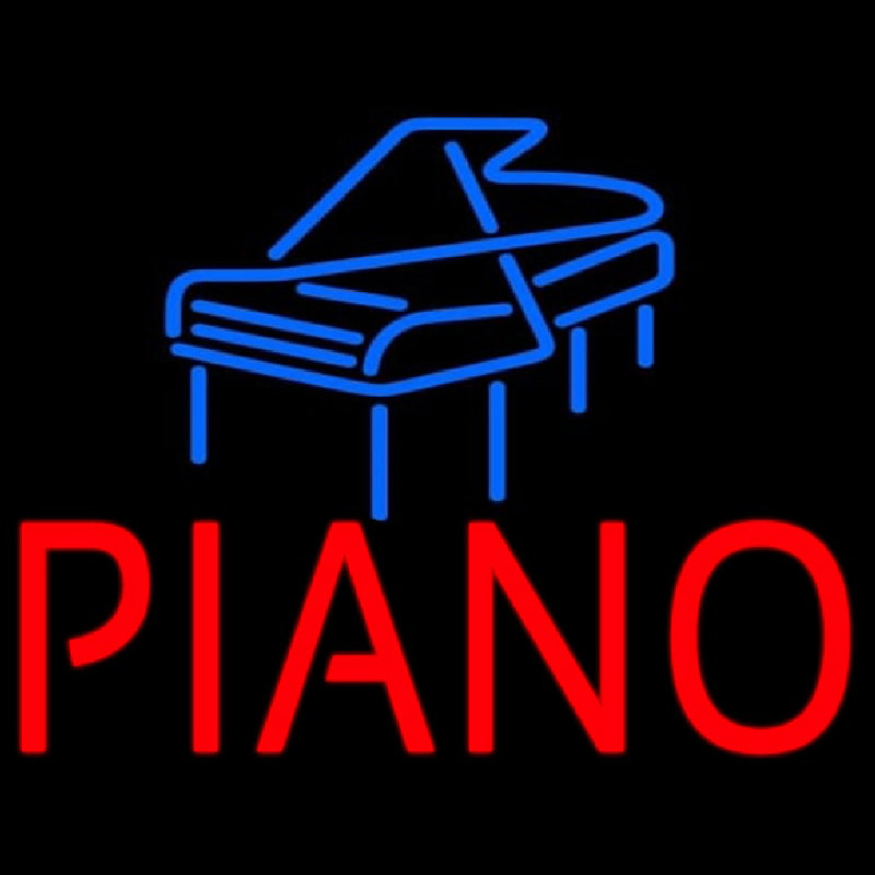Red Piano Blue Logo 1 Neon Sign