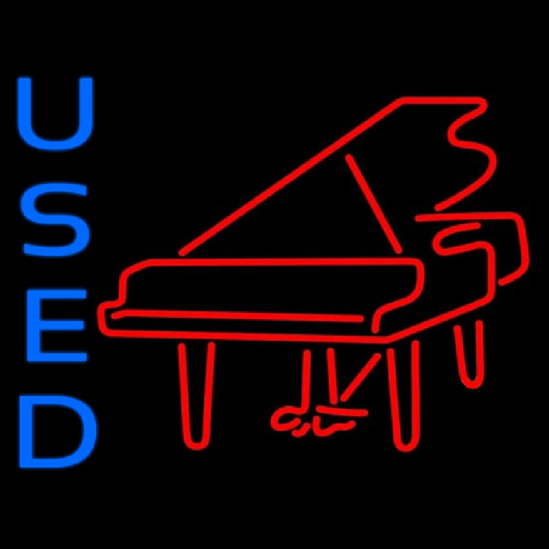 Red Piano Logo Blue Used 1 Neon Sign