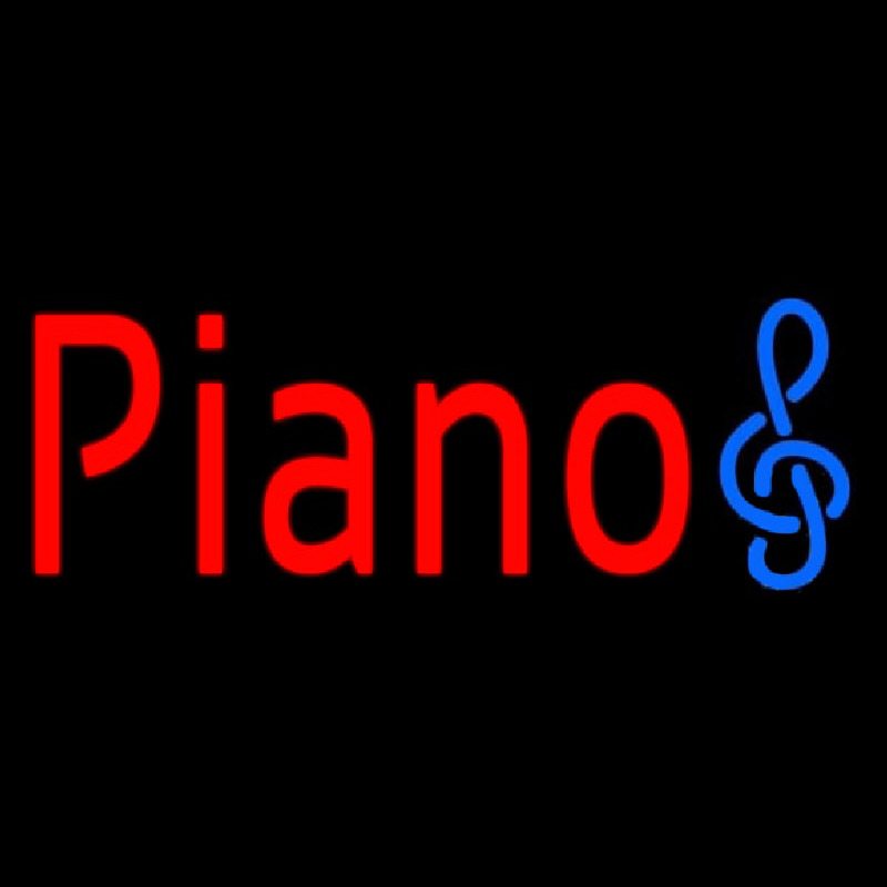 Red Piano Music Note Neon Sign