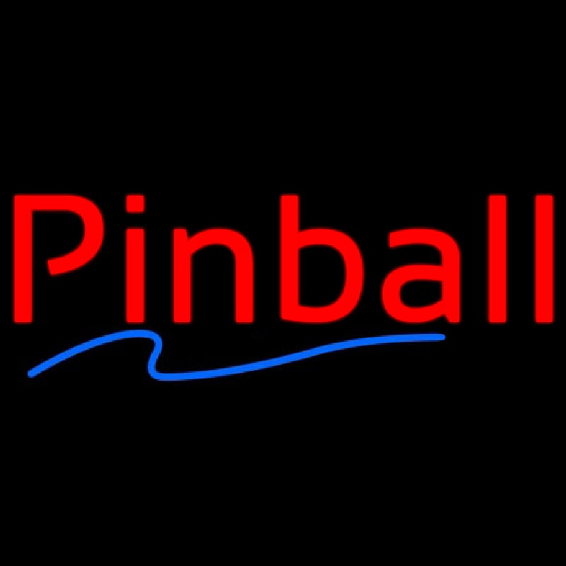 Red Pinball Blue Line Neon Sign