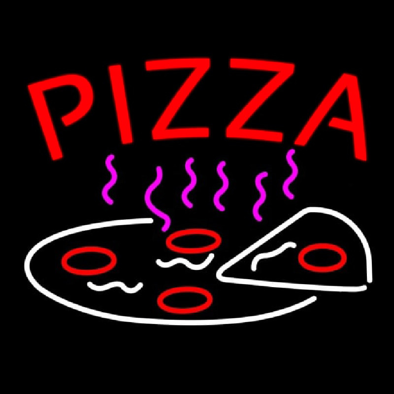 Red Pizza Logo Neon Sign