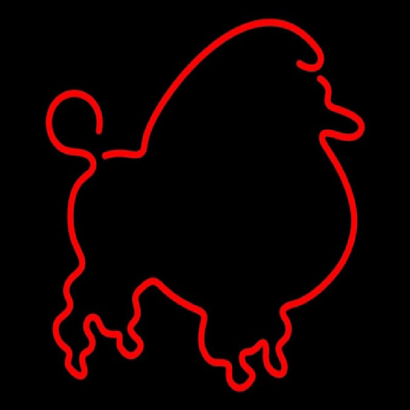 Red Poodle Dog Neon Sign