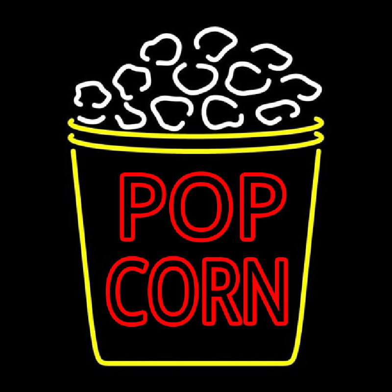 Red Pop Corn Logo Neon Sign