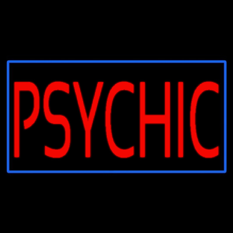 Red Psychic Blue Border Neon Sign