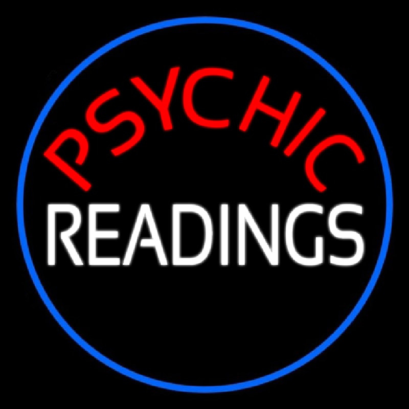 Red Psychic White Readings With Border Neon Sign
