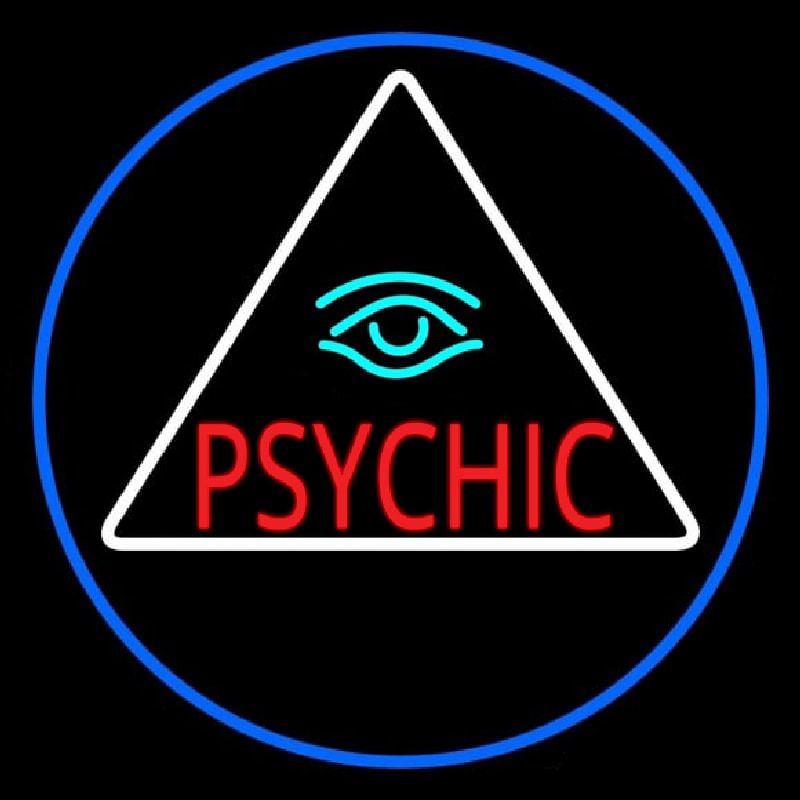 Red Psychic With Turquoise Eye Neon Sign