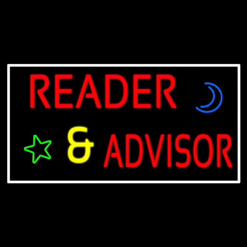 Red Reader Advisor With Border Neon Sign