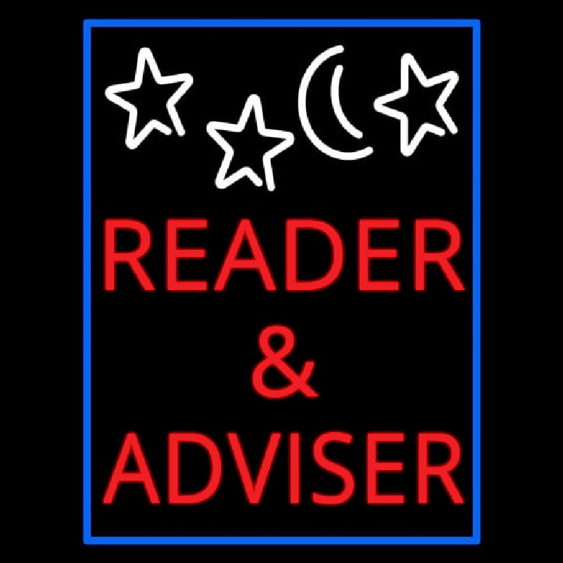 Red Reader And Advisor Neon Sign