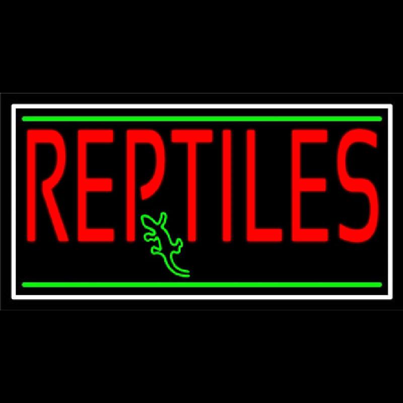 Red Reptiles Block 1 Neon Sign